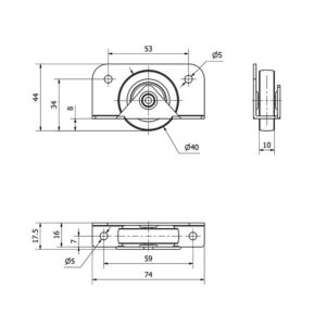 Rueda acero fija Alex diametro 50 mm. modelo 1-0774 - Imagen 2