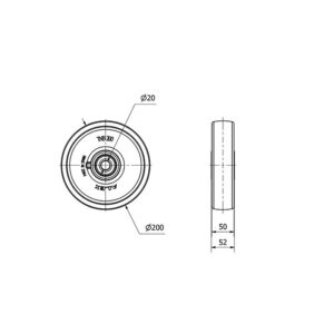 Rueda nylon-poliamida aro suelto Alex diametro 200 mm. modelo 2-0165 - Imagen 2