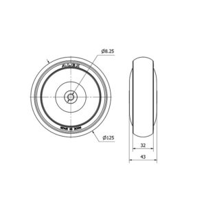 Rueda goma aro suelto  Alex diametro 125 mm. modelo 2-1146 - Imagen 2