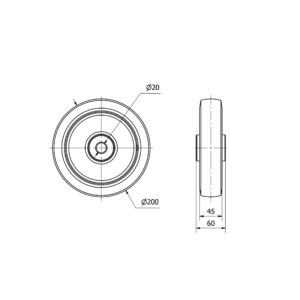 Rueda goma aro suelto Alex diametro 200 mm. modelo 2-2758 - Imagen 2