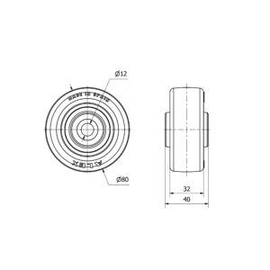 Rueda poliuretano aro suelto Alex diametro 80 mm. modelo 2-3202 - Imagen 2