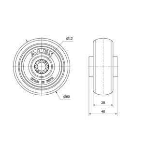 Rueda goma aro suelto Alex diametro 80 mm. modelo 2-3310 - Imagen 2