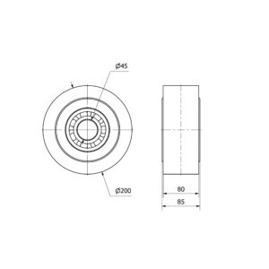 Rueda nylon-poliamida aro suelto  Alex diametro 200 mm. modelo 2-3601 - Imagen 2