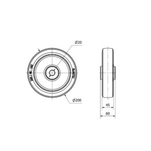 Rueda goma aro suelto  Alex diametro 200 mm. modelo 2-3750 - Imagen 2