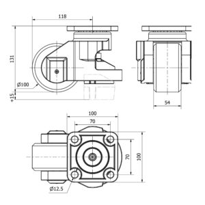 Rueda poliamida giratoria Alex diametro 100 mm. modelo 2-4562 - Imagen 2