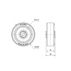 Rueda poliuretano aro suelto Alex diametro 100 mm. modelo 2-4680 - Imagen 2