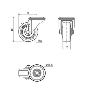 Rueda poliuretano giratoria Alex diametro 80 mm. modelo 2-4703 - Imagen 2