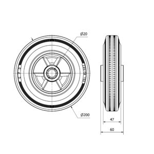Rueda goma aro suelto  Alex diametro 200 mm. modelo 2-4742 - Imagen 2