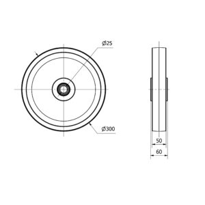 Rueda goma aro suelto Alex diametro 300 mm. modelo 4-0526 - Imagen 2