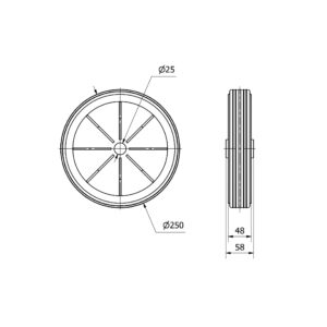 Rueda goma aro suelto Alex diametro 250 mm. modelo 4-1293 - Imagen 2