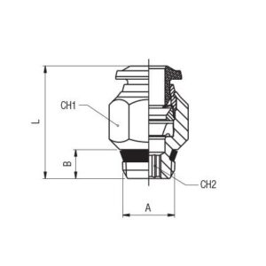 Racor recto macho conico D-6 1/2" Aignep codigo 50000 6 1/2 - Imagen 2