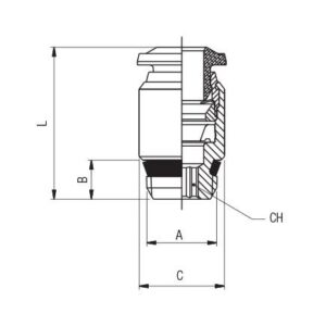 Racor recto conico macho hexagono interior D-4 M7X1 Aignep codigo 50010 4 M7X1 - Imagen 2