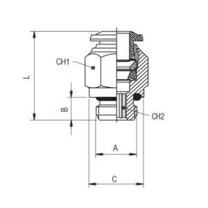 Racor recto macho cilindrico con torica D-8 M8X1 Aignep codigo 50020 8 M8X1 - Imagen 2