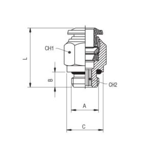Racor recto cilindrico macho con torica D-4 M3 Aignep codigo 50020N 4 M3 - Imagen 2