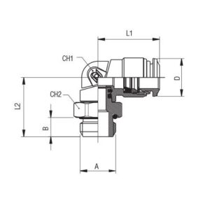 Racor codo giratorio cilindrico macho D-8 1/8" Aignep codigo 50116 8 1/8 - Imagen 2