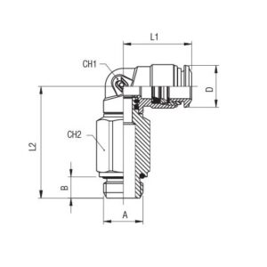 Racor codo prolongado giratorio cilindrico macho D-4 1/8" Aignep codigo 50126 4 1/8 - Imagen 2