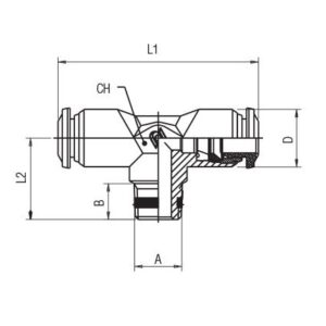 Racor te conica macho D-4 1/8" Aignep codigo 50200 4 1/8 - Imagen 2