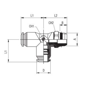 Racor te lateral giratoria conica macho D-6 1/8" Aignep codigo 50223 6 1/8 - Imagen 2