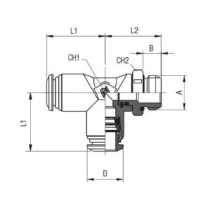 Racor te lateral giratoria cilindrica macho D-8 3/8" Aignep codigo 50226 8 3/8 - Imagen 2