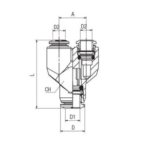 Racor union en "Y" D-8  Aignep codigo 50310 8 - Imagen 2
