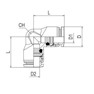Racor codo intermedio D-8  Aignep codigo 55130 8 - Imagen 2