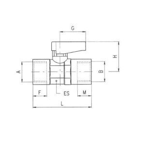 Valvula de paso hembra-hembra FKM 1/2" 1/2" Aignep codigo 6305 1/2 1/2 - Imagen 2