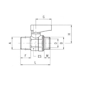 Valvula de paso macho conico-macho cilindrico NBR 1/4" 1/8" Aignep codigo 6330 1/4 1/4 - Imagen 2