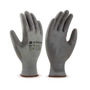 Guante de poliester con recubrimiento de poliuretano color gris talla 10 - Imagen 1