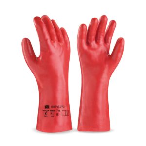 Guante de PVC estanco color rojo 27 cm.