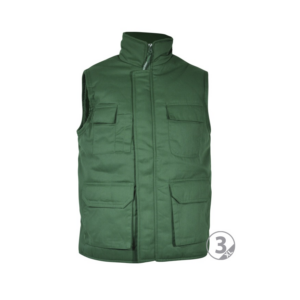 Chaleco cremallera central multibolsillo verde botella Denver talla XXL