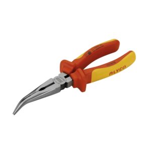 Alicate bocas semiredondas curvas con corte aislado VDE 200 mm. Alyco codigo 101815