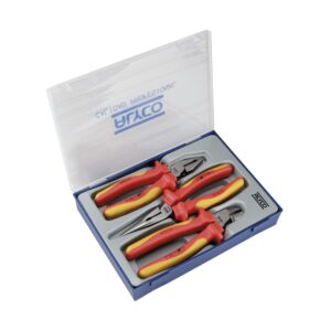 Juego de alicates aislados VDE alta potencia en caja de plastico Alyco codigo 101862