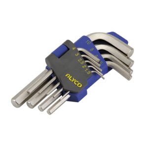 Juego llaves allen acodadas 9 piezas soporte plastico Alyco codigo 193070