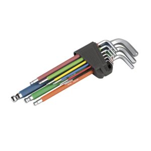 Juego llaves allen de bola extralargas 9 piezas soporte goma Alyco codigo 193145