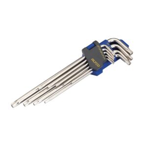 Juego llaves torx inviolable extralargas 9 piezas soporte plastico Alyco codigo 193292 - Imagen 1