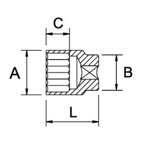 Llave vaso de impacto 1-1/2" Ega Master 135 mm. 12 cantos codigo 53675 - Imagen 3