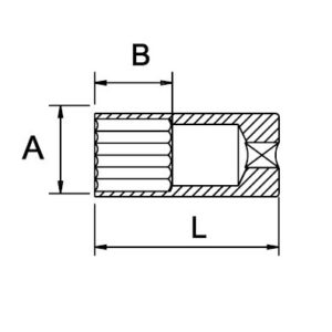 Llave vaso de impacto 1-1/2" serie larga Ega Master 2-9/16" 12 cantos codigo 53606 - Imagen 3