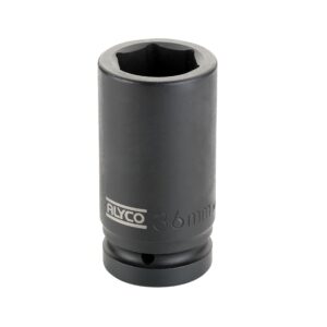 Llave de vaso de impacto larga 1" boca hexagonal 38 mm. Alyco codigo 198481