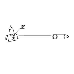 Llave combinada acodada Ega Master 7 mm. cromado aerospacial codigo 60741 - Imagen 2
