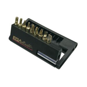 Juego 10 puntas destornillador Ega Master punta plana, Phillips, Pozidriv y adaptador codigo 66948