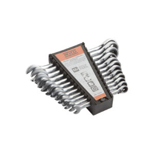 Juego llaves combinadas carraca 12 piezas en soporte 8-19 mm. Alyco Orange codigo 170369