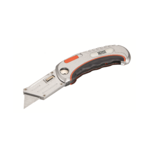 Cutter abatible aluminio cuchilla trapezoidal Alyco Orange codigo 170805