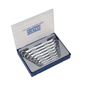 Juego llaves doble estrella plana 8 piezas en modulo 6x7-20x22 mm. Alyco codigo 191396