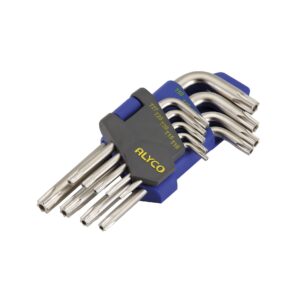 Juego llaves torx inviolable 9 piezas en soporte T10-T50 Alyco codigo 193290