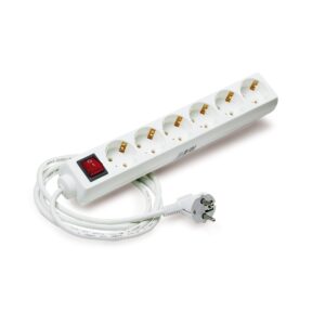 Base multiple Tayg 6 bases 2P+T con interruptor 1,4 mts. codigo 811609