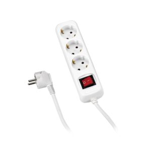 Base 3 enchufes con interruptor 3x1,5 mm². 1,4 mts. Alyco codigo 199463