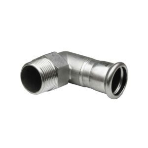 Codo 90º rosca macho prensar hembra acero inoxidable A-316L 3/4" D-18 mm. - Imagen 3