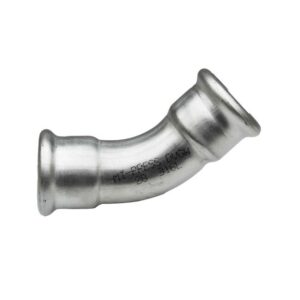 Curva 45º hembra-hembra prensar acero inoxidable A-316L D-18 mm. - Imagen 2