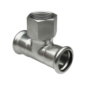 Te rosca hembra prensar hembra acero inoxidable A-316L D-15x1/2"x15 mm.