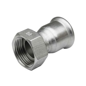Racor 2 piezas hembra prensar acero inoxidable A-316L D-42x1-1/2" mm.